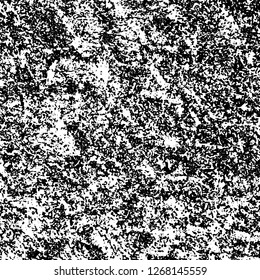 Grunge black and white abstract background. Vintage old surface in scratches, chips, cracks. Pattern for printing dirt, stains, scuffs. Texture monochrome dark