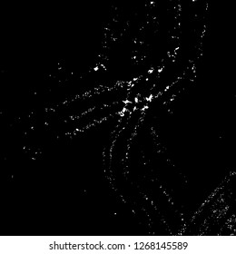 Grunge black and white abstract background. Vintage old surface in scratches, chips, cracks. Pattern for printing dirt, stains, scuffs. Texture monochrome dark