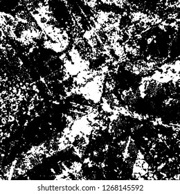 Grunge black and white abstract background. Vintage old surface in scratches, chips, cracks. Pattern for printing dirt, stains, scuffs. Texture monochrome dark