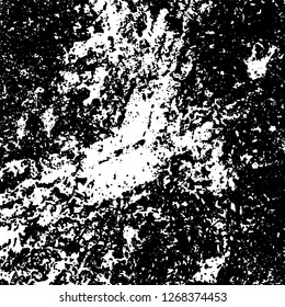 Grunge black and white abstract background. Vintage old surface in scratches, chips, cracks. Pattern for printing dirt, stains, scuffs. Texture monochrome dark