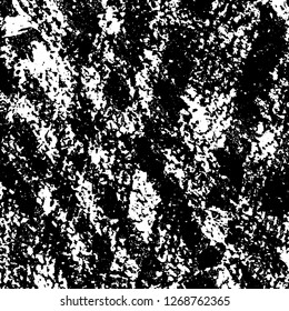 Grunge black and white abstract background. Vintage old surface in scratches, chips, cracks. Pattern for printing dirt, stains, scuffs. Texture monochrome dark