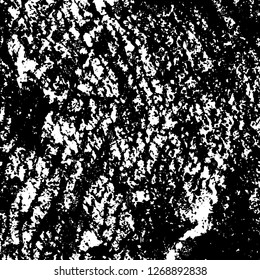 Grunge black and white abstract background. Vintage old surface in scratches, chips, cracks. Pattern for printing dirt, stains, scuffs. Texture monochrome dark