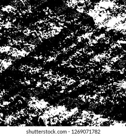 Grunge black and white abstract background. Vintage old surface in scratches, chips, cracks. Pattern for printing dirt, stains, scuffs. Texture monochrome dark