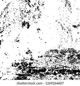 Grunge black and white abstract background. Vintage old surface in scratches, chips, cracks. Pattern for printing dirt, stains, scuffs. Texture monochrome dark