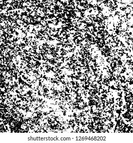 Grunge black and white abstract background. Vintage old surface in scratches, chips, cracks. Pattern for printing dirt, stains, scuffs. Texture monochrome dark