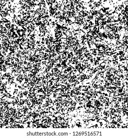 Grunge black and white abstract background. Vintage old surface in scratches, chips, cracks. Pattern for printing dirt, stains, scuffs. Texture monochrome dark