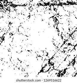 Grunge black and white abstract background. Vintage old surface in scratches, chips, cracks. Pattern for printing dirt, stains, scuffs. Texture monochrome dark