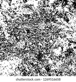 Grunge black and white abstract background. Vintage old surface in scratches, chips, cracks. Pattern for printing dirt, stains, scuffs. Texture monochrome dark