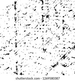 Grunge black and white abstract background. Vintage old surface in scratches, chips, cracks. Pattern for printing dirt, stains, scuffs. Texture monochrome dark