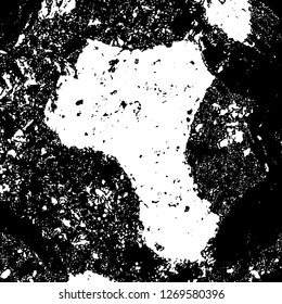 Grunge black and white abstract background. Vintage old surface in scratches, chips, cracks. Pattern for printing dirt, stains, scuffs. Texture monochrome dark