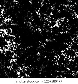 Grunge black and white abstract background. Vintage old surface in scratches, chips, cracks. Pattern for printing dirt, stains, scuffs. Texture monochrome dark