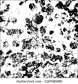 Grunge black and white abstract background. Vintage old surface in scratches, chips, cracks. Pattern for printing dirt, stains, scuffs. Texture monochrome dark