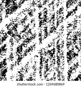 Grunge black and white abstract background. Vintage old surface in scratches, chips, cracks. Pattern for printing dirt, stains, scuffs. Texture monochrome dark