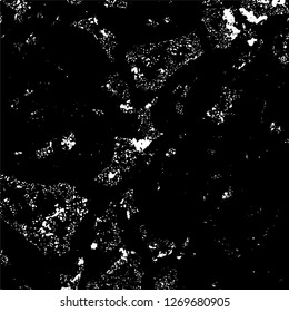 Grunge black and white abstract background. Vintage old surface in scratches, chips, cracks. Pattern for printing dirt, stains, scuffs. Texture monochrome dark