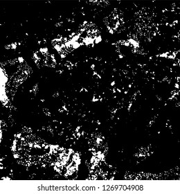 Grunge black and white abstract background. Vintage old surface in scratches, chips, cracks. Pattern for printing dirt, stains, scuffs. Texture monochrome dark