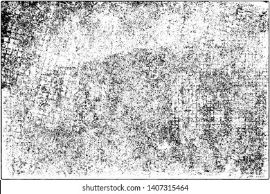 Grunge is black and white. Abstract dark background. Vector pattern of dust, cracks