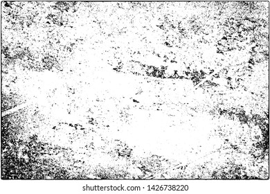 Grunge is black and white. Abstract dark background. Vector pattern of dust, cracks