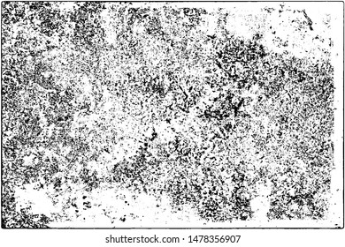 Grunge is black and white. Abstract dark background. Vector pattern of dust, cracks