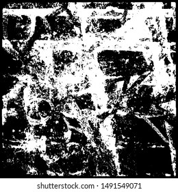 Grunge is black and white. Abstract dark texture. The pattern is monochrome for the backdrop. Chaotic dirty spots