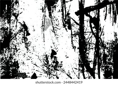 Grunge black and white abstract dirty textured background. Scratch lines over background. Noise and grain. Scratch texture. Grunge frame. Splashes of paint. Distress urban illustration. Grunge texture