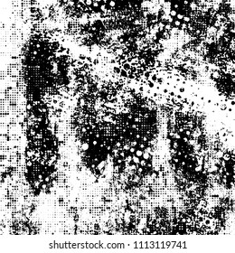 Grunge is black and white. Abstract halftone monochrome