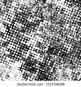 Grunge is black and white. Abstract halftone monochrome