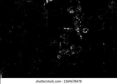 Grunge is black and white. Abstract monochrome gloomy background. Urban vector pattern of old surface. Texture of scratches, cracks, chips. Vintage worn back