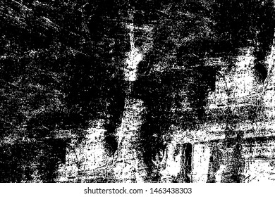 Grunge is black and white. Abstract monochrome background. The grim texture of disaster. Pattern of cracks, chips. Dirty vintage surface. Old worn wall