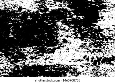 Grunge is black and white. Abstract monochrome background. The grim texture of disaster. Pattern of cracks, chips. Dirty vintage surface. Old worn wall