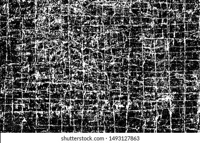 Grunge is black and white. Abstract monochrome background. The grim texture of disaster. Pattern of cracks, chips. Dirty vintage surface. Old worn wall