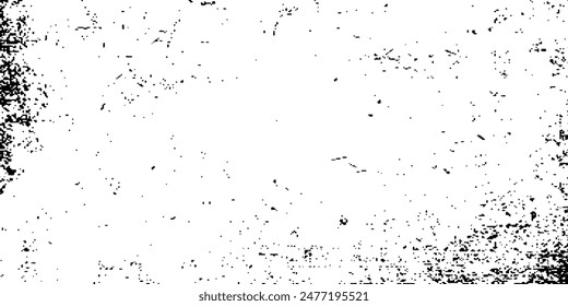 Grunge black and white. Abstract monochrome background. Vector pattern of scratches, chips, scuffs. Vintage worn surface. Old wall texture