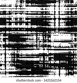 Grunge is black and white. Abstract seamless vector texture. Old worn surface in scratches