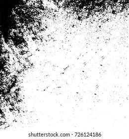 Grunge black and white abstract vector background from cracks, scratches, spots a futuristic pattern vintage texture