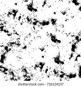 Grunge black and white abstract vector background from cracks, scratches, spots a futuristic pattern vintage texture