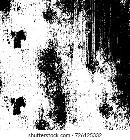 Grunge black and white abstract vector background from cracks, scratches, spots a futuristic pattern vintage texture