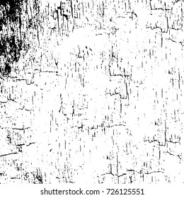 Grunge black and white abstract vector background from cracks, scratches, spots a futuristic pattern vintage texture