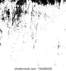 Grunge black and white abstract vector background from cracks, scratches, spots a futuristic pattern vintage texture