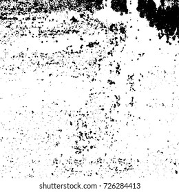 Grunge black and white abstract vector background from cracks, scratches, spots a futuristic pattern vintage texture