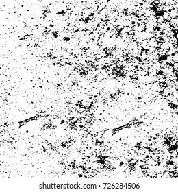 Grunge black and white abstract vector background from cracks, scratches, spots a futuristic pattern vintage texture