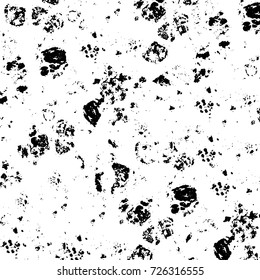 Grunge black and white abstract vector background from cracks, scratches, spots a futuristic pattern vintage texture