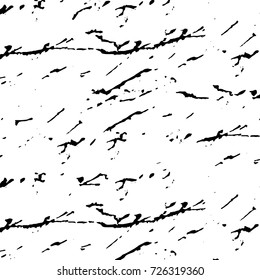 Grunge black and white abstract vector background from cracks, scratches, spots a futuristic pattern vintage texture