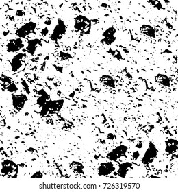 Grunge black and white abstract vector background from cracks, scratches, spots a futuristic pattern vintage texture