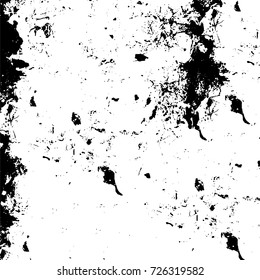 Grunge black and white abstract vector background from cracks, scratches, spots a futuristic pattern vintage texture
