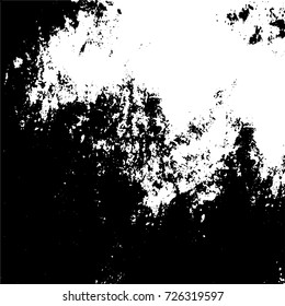 Grunge black and white abstract vector background from cracks, scratches, spots a futuristic pattern vintage texture