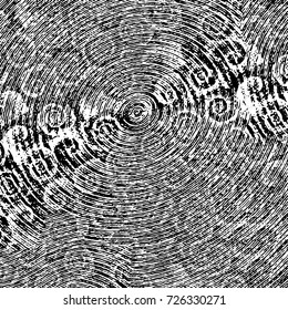 Grunge black and white abstract vector background from cracks, scratches, spots a futuristic pattern vintage texture