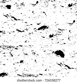 Grunge black and white abstract vector background from cracks, scratches, spots a futuristic pattern vintage texture