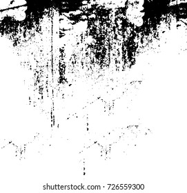 Grunge black and white abstract vector background from cracks, scratches, spots a futuristic pattern vintage texture