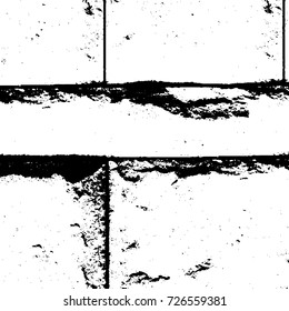 Grunge black and white abstract vector background from cracks, scratches, spots a futuristic pattern vintage texture