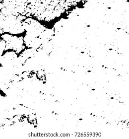 Grunge black and white abstract vector background from cracks, scratches, spots a futuristic pattern vintage texture