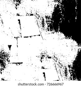 Grunge black and white abstract vector background from cracks, scratches, spots a futuristic pattern vintage texture